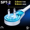 Maximm Cable 4 Ft 360° Rotating Flat Plug Extension Cord, 16/3 AWG Multi 3 Outlet 3-Prong Grounded Wire- White - UL Certified
