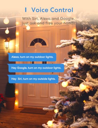 meross Outdoor Smart Plug Compatible with Apple HomeKit, Siri, Alexa, Google Assistant and SmartThings, Waterproof Outdoor Outlet, Remote & Voice...
