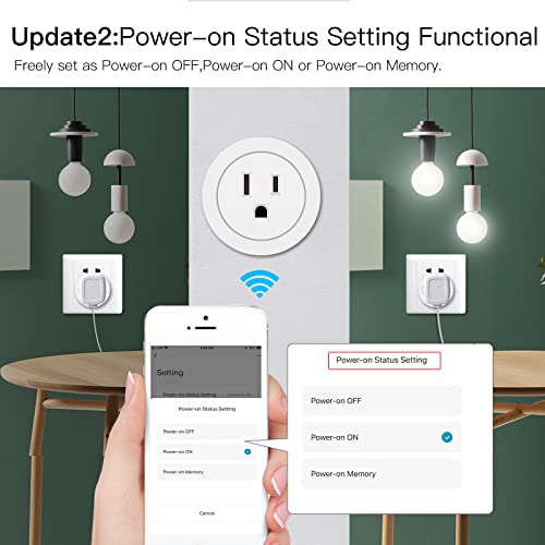 MoesGo Smart WiFi Power Dimmer Plug, Brightness Adjust Timer Socket, Tuya Smart Life App Remote Control, Compatible with Alexa and Google Home, 2...