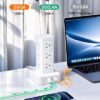 Power Strip Tower Surge Protector(2000J), Flat Plug Charging Station Tower with 12 AC Outlets & 4 USB Ports(2 USB C), 6FT Extension Cord for Home...