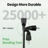 POWGRN 50 FT 16/3 Black Indoor Outdoor Extension Cord Waterproof, 3 Prong Flexblie SJTW Cold Weatherproof -50°C Appliance Extension Cord 13 AMP...