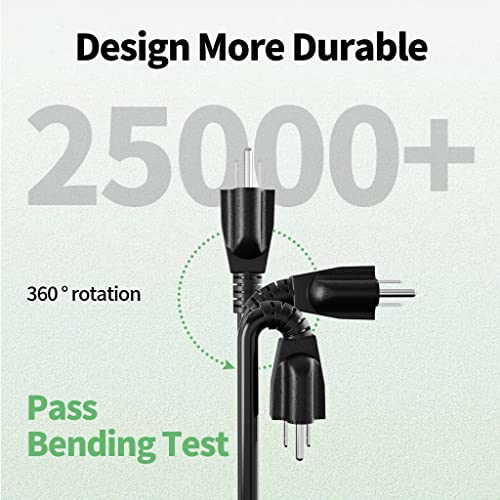 POWGRN 50 FT 16/3 Black Indoor Outdoor Extension Cord Waterproof, 3 Prong Flexblie SJTW Cold Weatherproof -50°C Appliance Extension Cord 13 AMP...