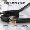 POWGRN 50 FT 16/3 Black Indoor Outdoor Extension Cord Waterproof, 3 Prong Flexblie SJTW Cold Weatherproof -50°C Appliance Extension Cord 13 AMP...