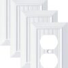 Pure White Classic Beadboard Wall Plates,Light Switch Covers,Electrical Outlet Covers, Switch Plates of Various Combination, Nature Bamboo Fiber...