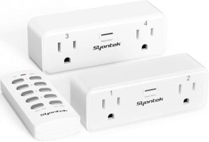 Remote Control Outlet with 2 Independent Control Sockets, Wireless Remote Light Switch Set, Remote Outlet Plug Up to 100 FT Range, FCC Certified,...