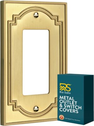 Rio Salto Gold Rocker Light Switch Cover Plate Outlet Covers Electrical Socket Wall Plates Decorator Paddle Switch — Heritage Collection, Midsize...