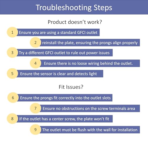 Single - SnapPower GuideLight [For GFCI Outlets] - Replaces Plug-In Night Light - Electrical Receptacle Wall Plate with LED Night Lights - Auto...
