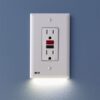 Single - SnapPower GuideLight [For GFCI Outlets] - Replaces Plug-In Night Light - Electrical Receptacle Wall Plate with LED Night Lights - Auto...
