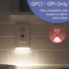 Single - SnapPower GuideLight [For GFCI Outlets] - Replaces Plug-In Night Light - Electrical Receptacle Wall Plate with LED Night Lights - Auto...