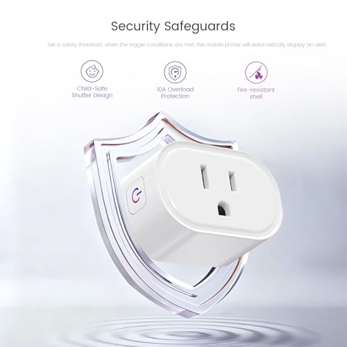 Smart Home Plug, MOOEGG 2.4GHz WiFi Smart Socket, Works with Alexa & Google Assistant, 10A Mini Smart Outlet, APP Timer, Countdown & Group Control,...