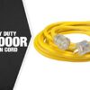 Southwire Extra Heavy Duty Extension Cord, 50Ft, 10 Gauge, 3 Conductor, High Visibility Outdoor Cord, Lighted End, Yellow, 2688SW0002