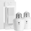 SURAIELEC Remote Control 2 Light Sockets, Decorator Wall Switch, E26 Smart Remote Light Bulb Socket, No Wiring No WiFi, 100FT Wireless Light Switch...