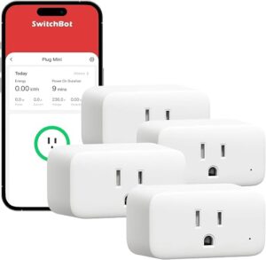 SwitchBot Smart Plug Mini, 15A Energy Monitoring, WiFi & Bluetooth Outlet, Compatible with Alexa, Google Assistant, Home Assistant, App Control,...