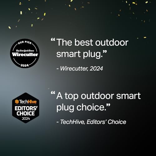 TP-Link Tapo Matter Outdoor Smart Plug, 2 Individual Outlets, IP65 Weather Resistance, Works with Apple Home, Alexa, Google Home, Long Wi-Fi Range,...