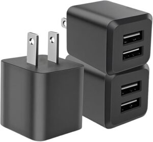 USB Wall Charger, Dual Port USB Cube Power Adapter Charger Plug Block Charging Box, Dual Port Wall Charging Adapter, Compatible for i Phone 14 13...