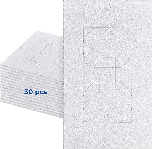 Wall Insulation Outlet Insulators Draft Sealers, 30 Pack Electrical Outlet Insulation Pads, EVA Foam Gasket for Wall, Light, Switch Socket Cover...