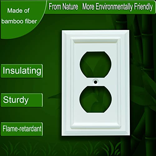 Wall Plates, Duplex Outlet Covers, Toggle Light Switch Plates, Decorator Light Switch Cover, Bamboo Fiber Material Standard Size Wall Plates of...