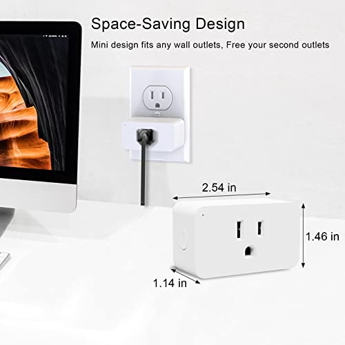 WiFi Smart Dimmable Plug 2 Pack, Smart Plugs for Voice Control, Mini Dimmer Switch Outlet Dimmable LED, CFL, Halogen and Incandescent Bulbs, Lamps,...
