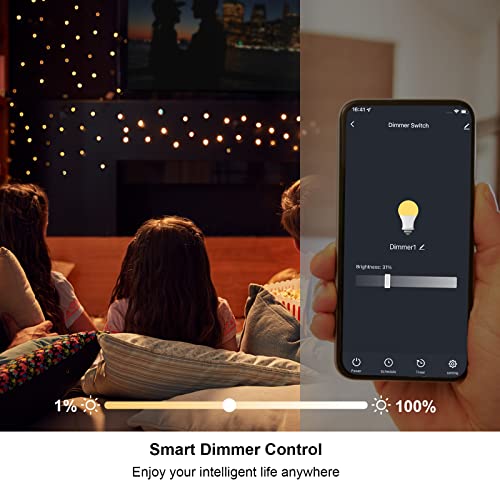 WiFi Smart Dimmable Plug 2 Pack, Smart Plugs for Voice Control, Mini Dimmer Switch Outlet Dimmable LED, CFL, Halogen and Incandescent Bulbs, Lamps,...