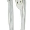 Woods SlimLine Extension Cord - 16/3 Indoor Flat Plug with Right Angled Design - 3 Polarized Outlets - PVC Jacket - Space Saving - Neutral White -...
