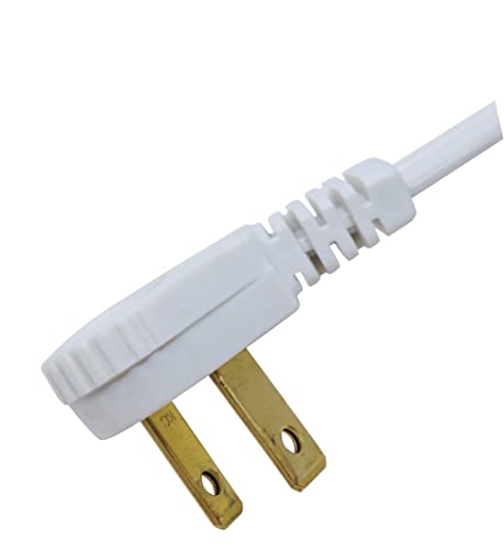 Woods SlimLine Extension Cord - 16/3 Indoor Flat Plug with Right Angled Design - 3 Polarized Outlets - PVC Jacket - Space Saving - Neutral White -...