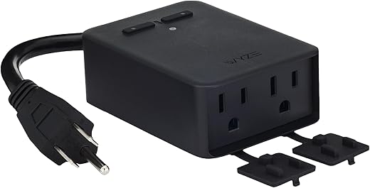Wyze Plug Outdoor, Dual Outlets Energy Monitoring, IP64, 2.4GHz WiFi Smart Plug, Works with Alexa, Google Assistant, IFTTT, No Hub Required, Black